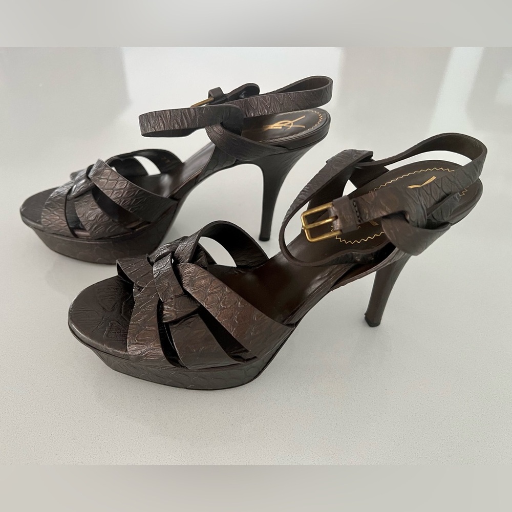 YSL T-Strap Tribute 75 Sandals Size 37